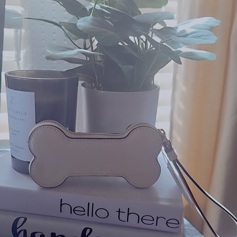 Coach Cream Dog Bone Wristlet